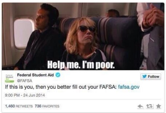 FAFSA (Federal Student Aid) Mocks The Poor: A Lesson on Using Social Media the Wrong Way