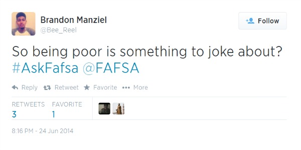 FAFSA Mocks The Poor: A Lesson on Using Social Media the Wrong Way